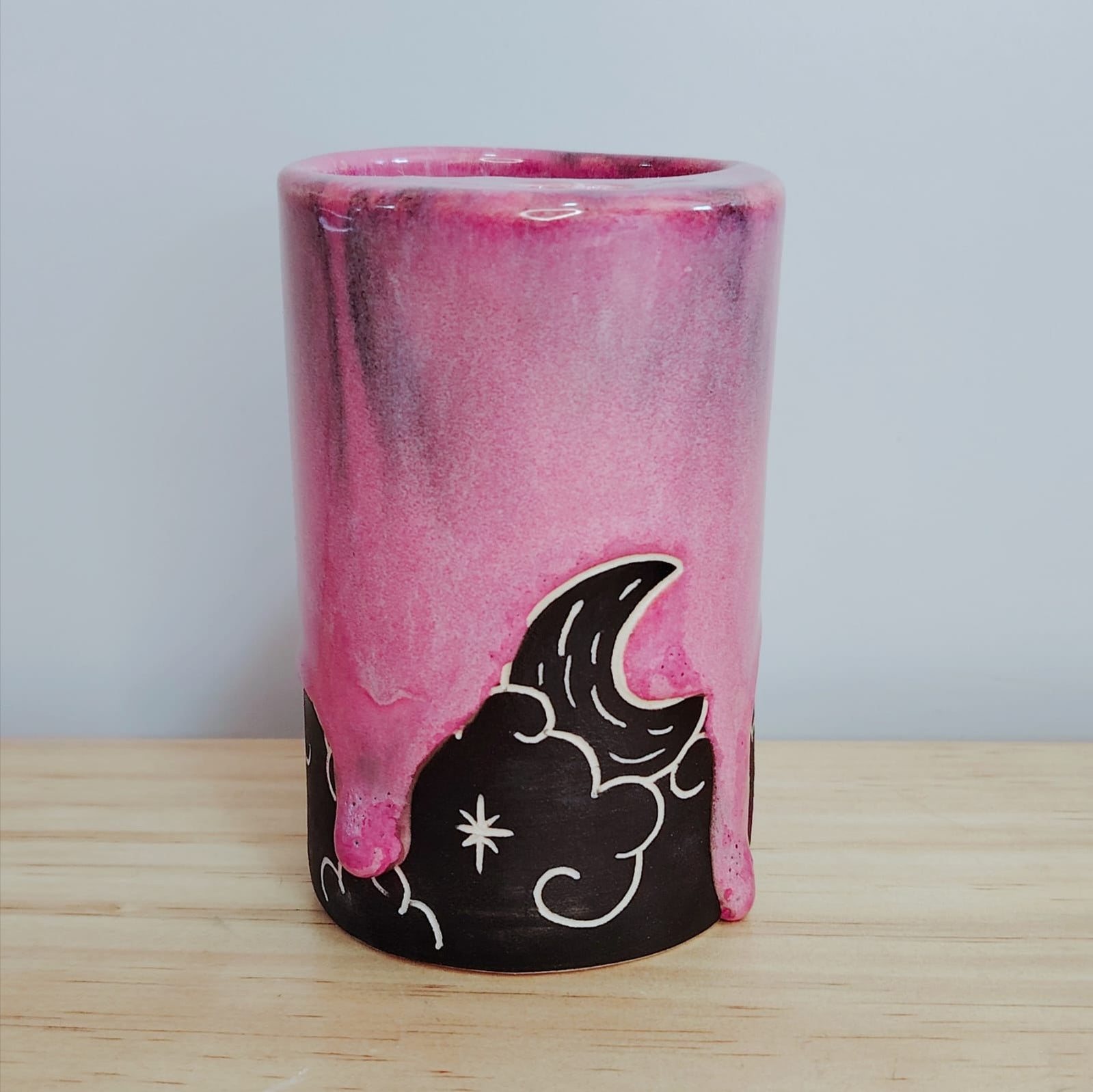 Vaso Noche Estrellada Luna Rosa