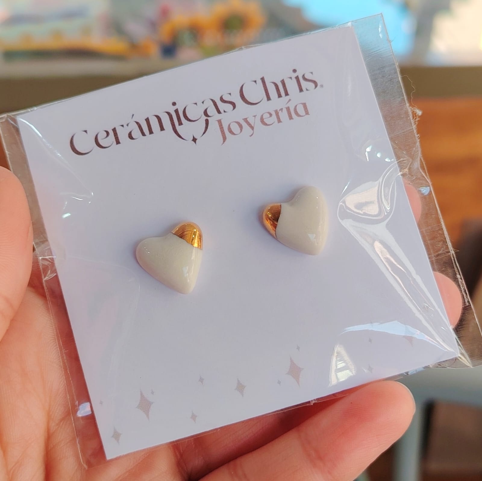 Aros Corazón con borde Oro 24k y Plata