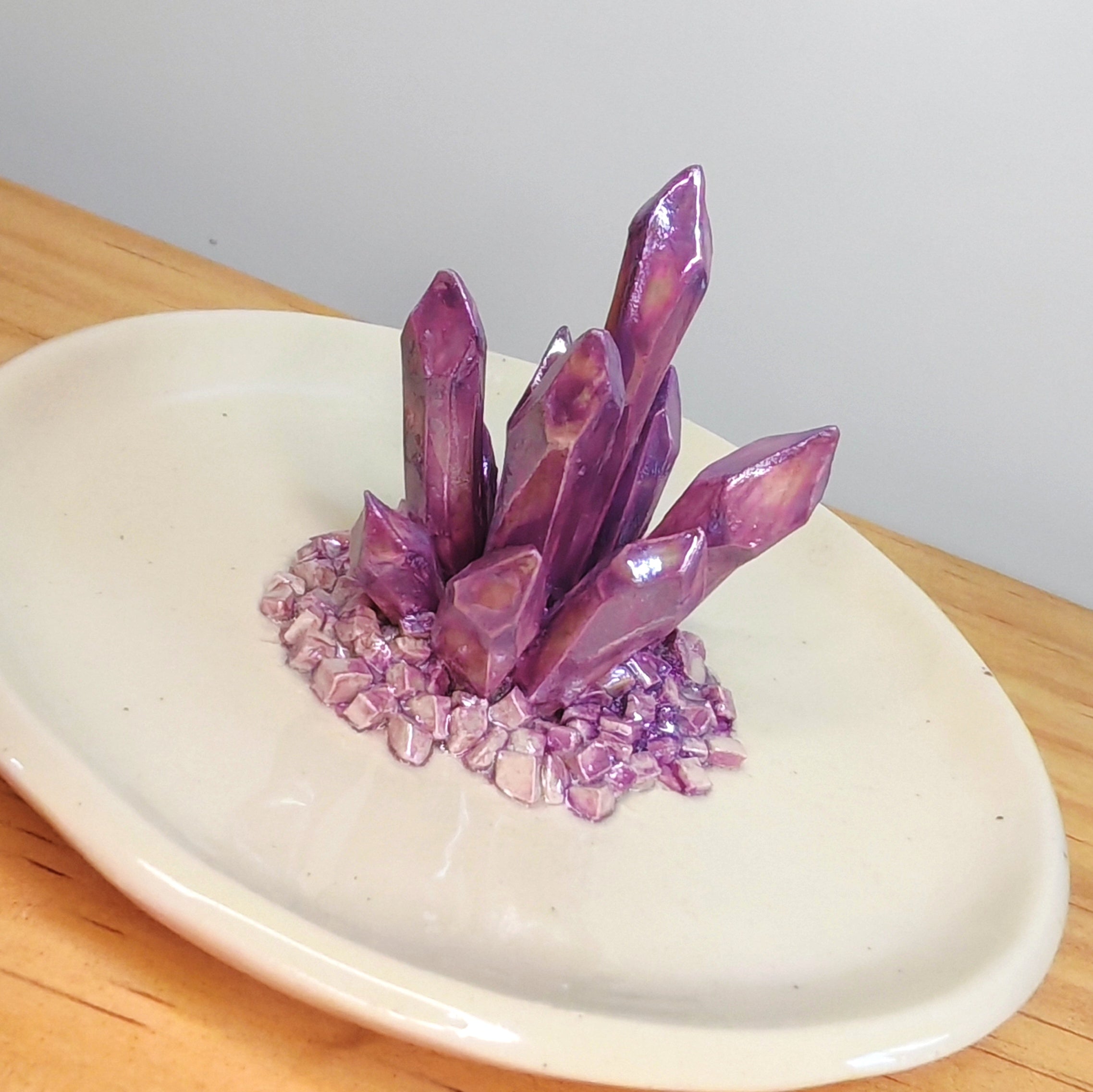 Joyero Amatistas de Cerámica con Tornasol