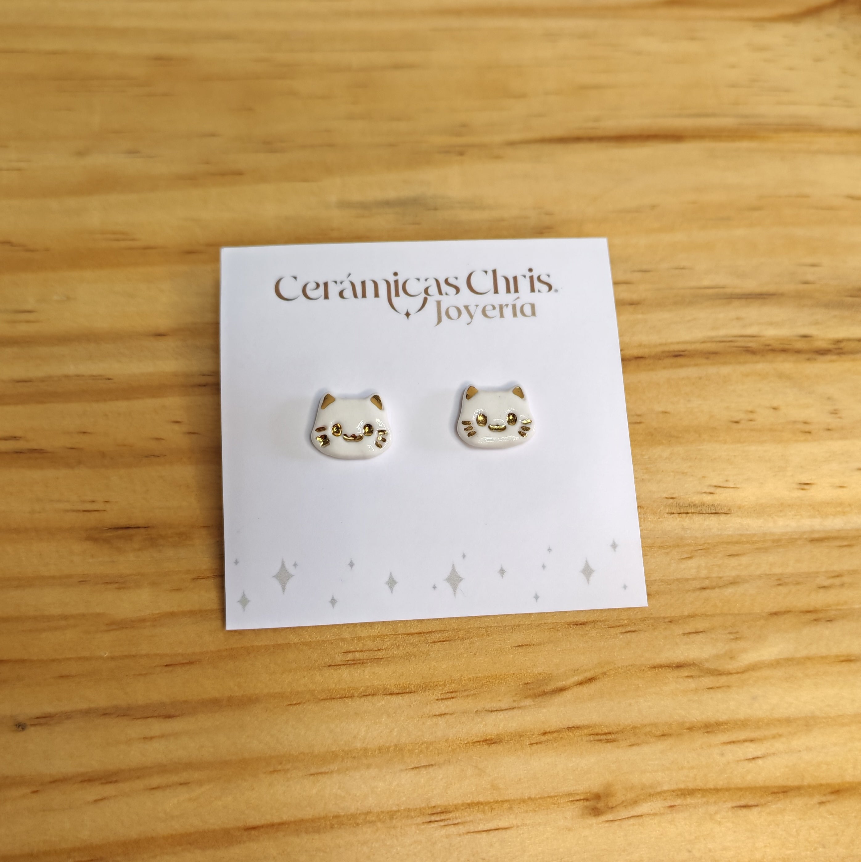 Aros Gatitos detalles Oro 24k y Plata