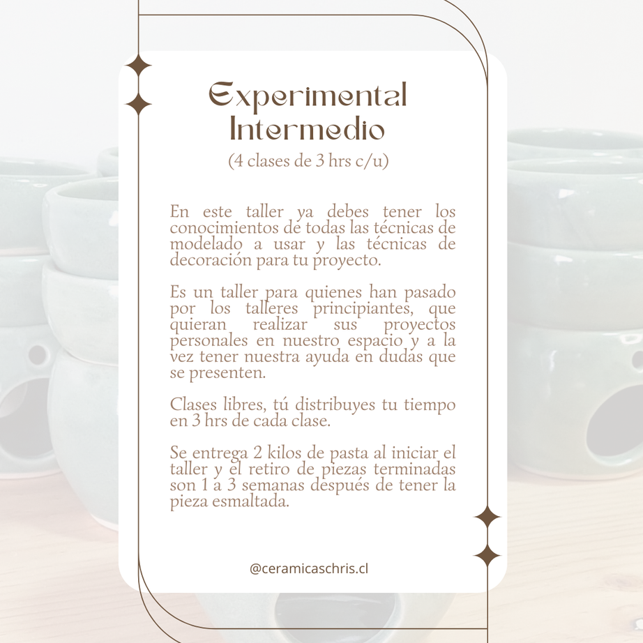 Clases para Intermedio Experimentales en Cerámica