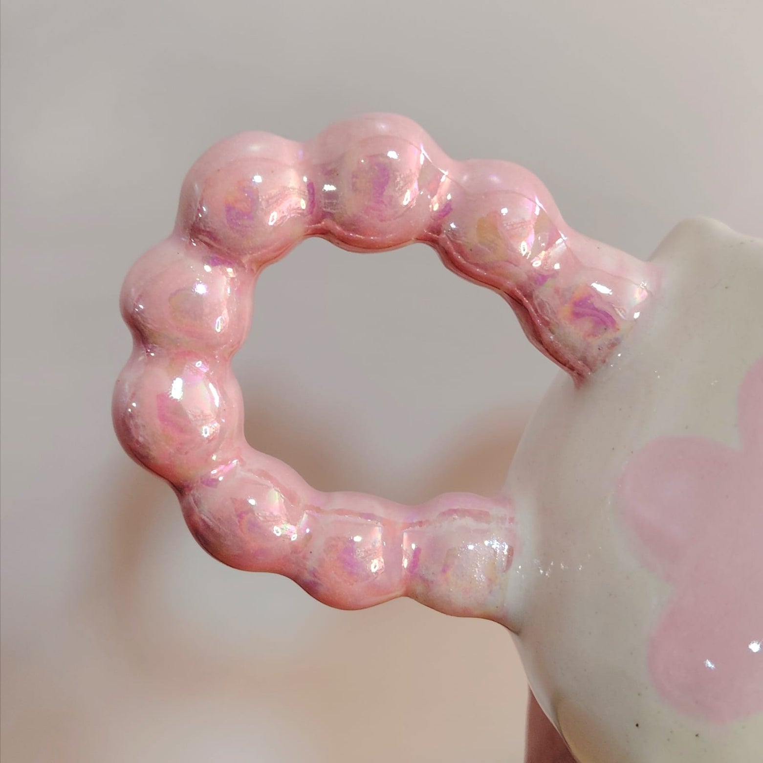 Taza Flor Rosa con Nácar