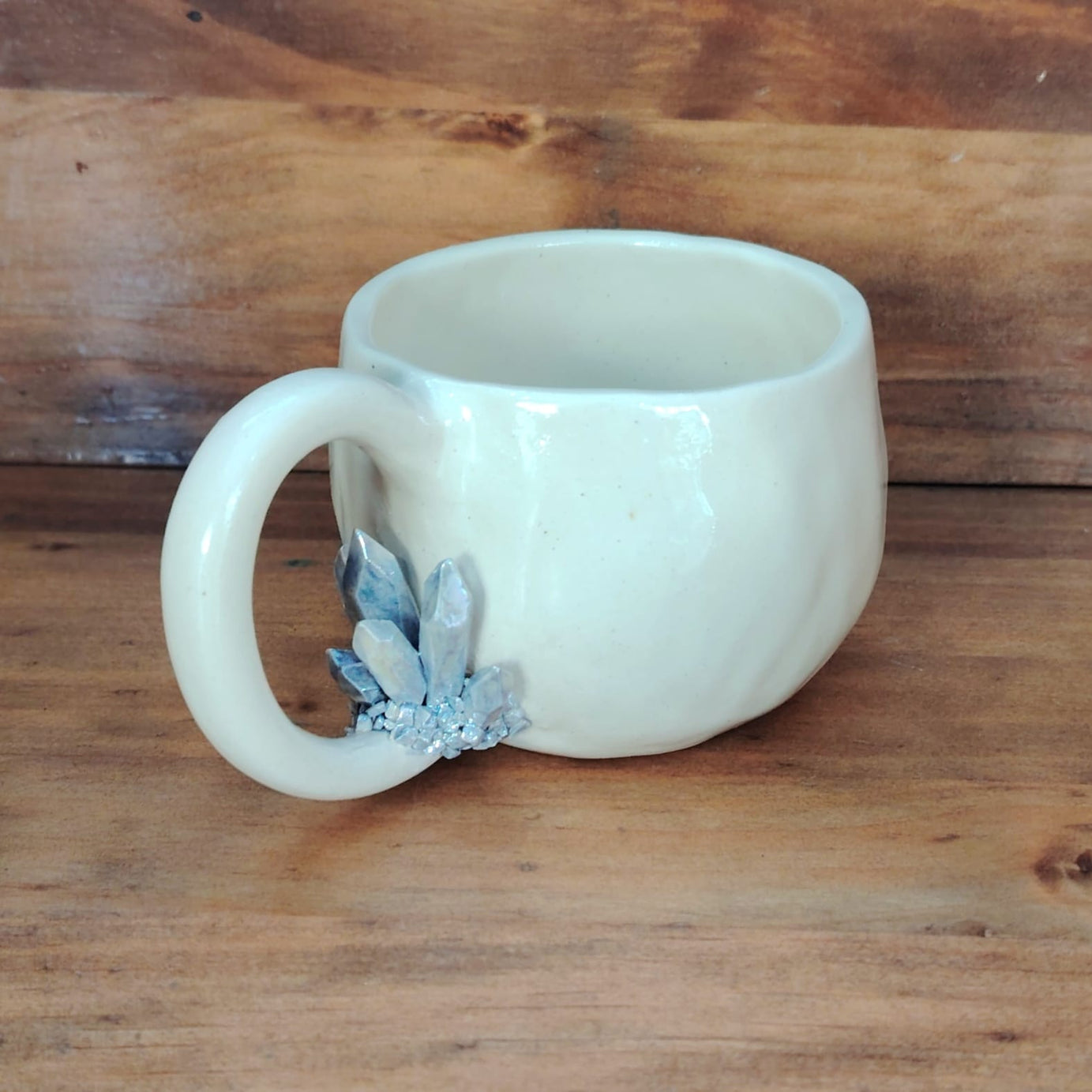 Taza Amatista Cerámica abajo con Tornasol Nácar