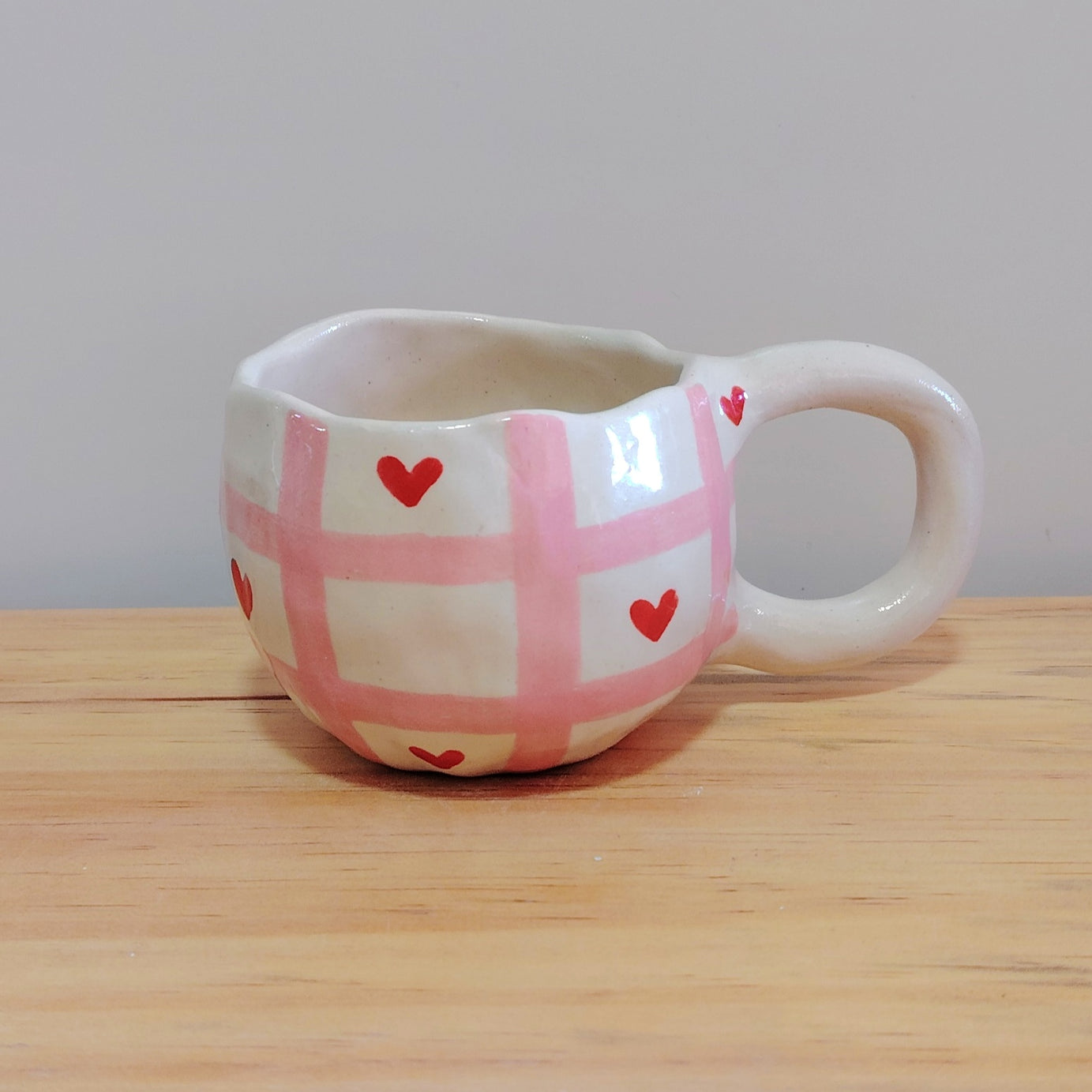 Taza Líneas Rosa y Corazones