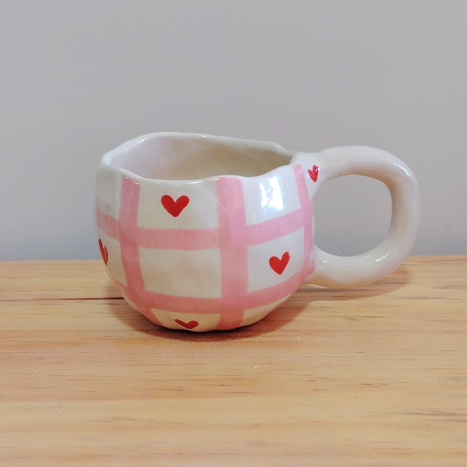 Taza Líneas Rosa y Corazones