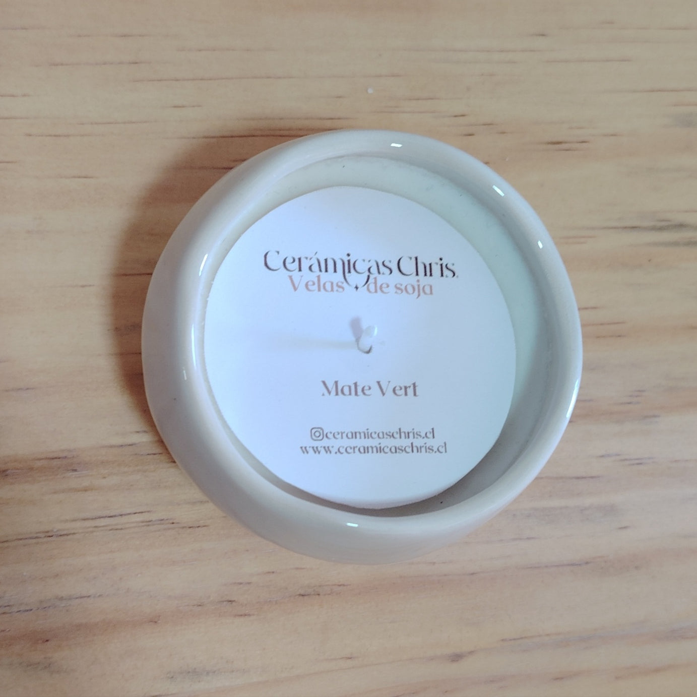 Vela intensionada "Armonía" de Soja con Aroma en pocillo de Cerámica