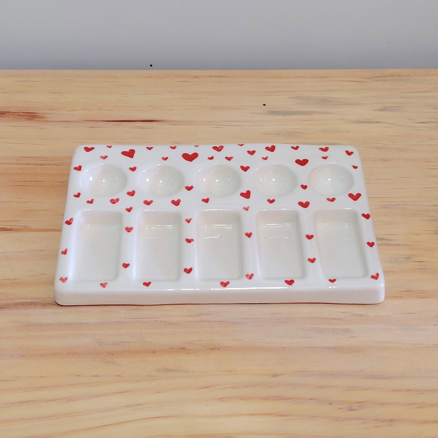 Paleta Mezcladora Acuarelas Corazones