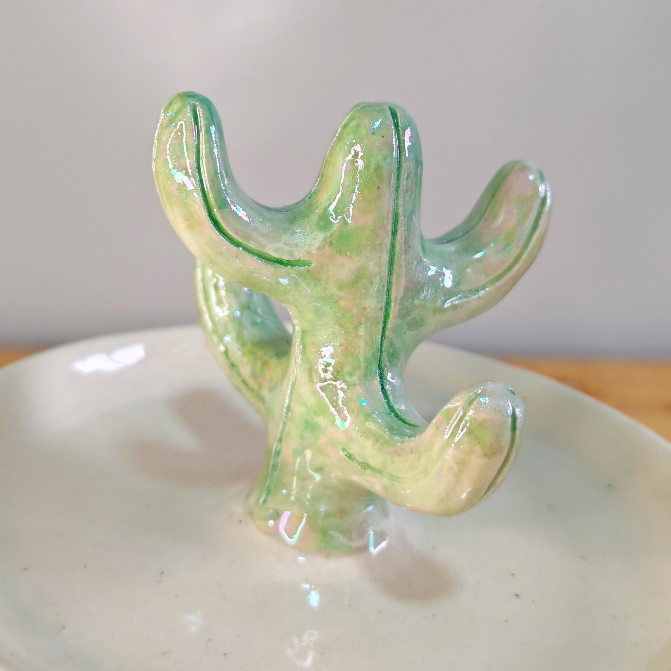 Joyero Cactus de Cerámica con Tornasol