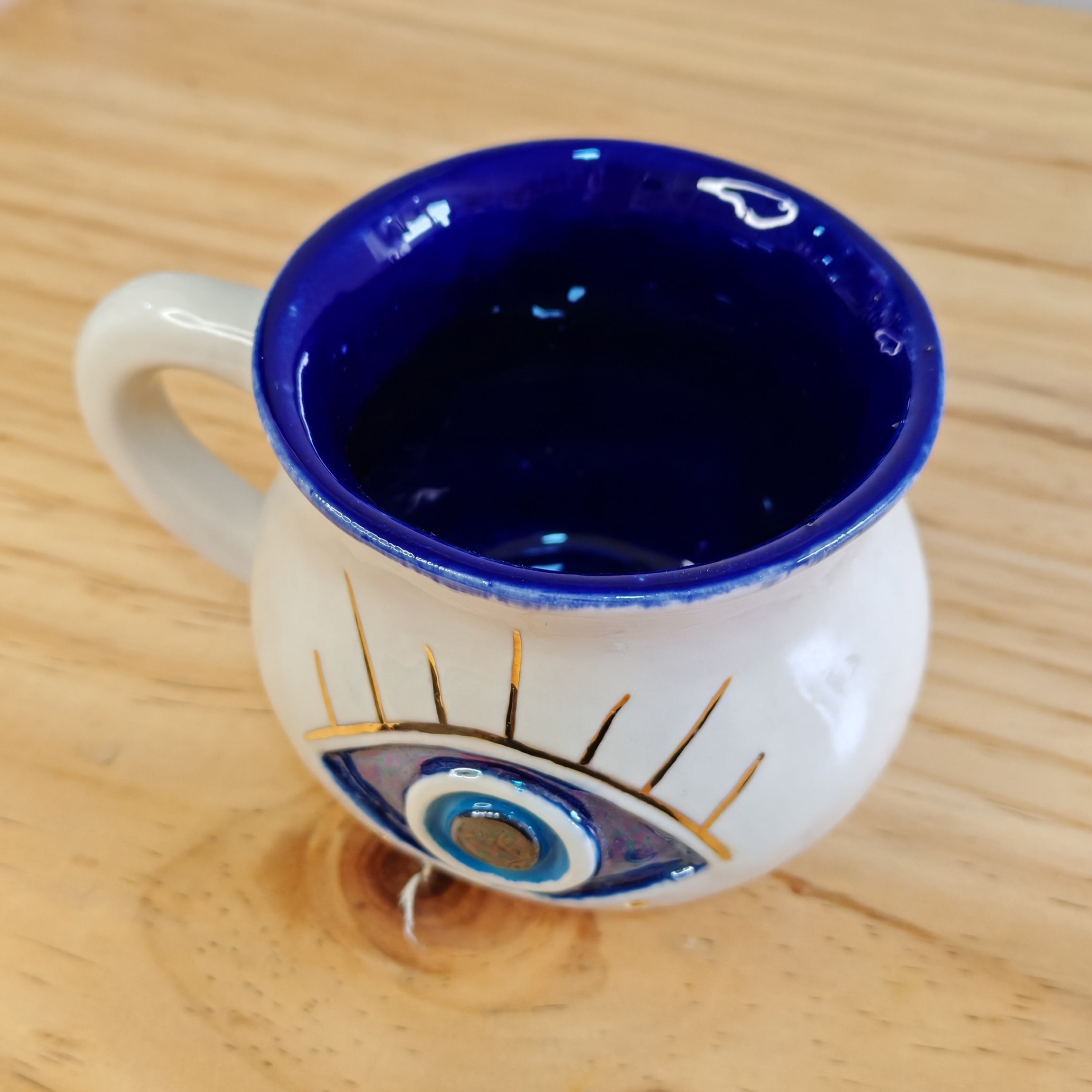 Taza Ojo Turco detalles Oro 24k y Nácar