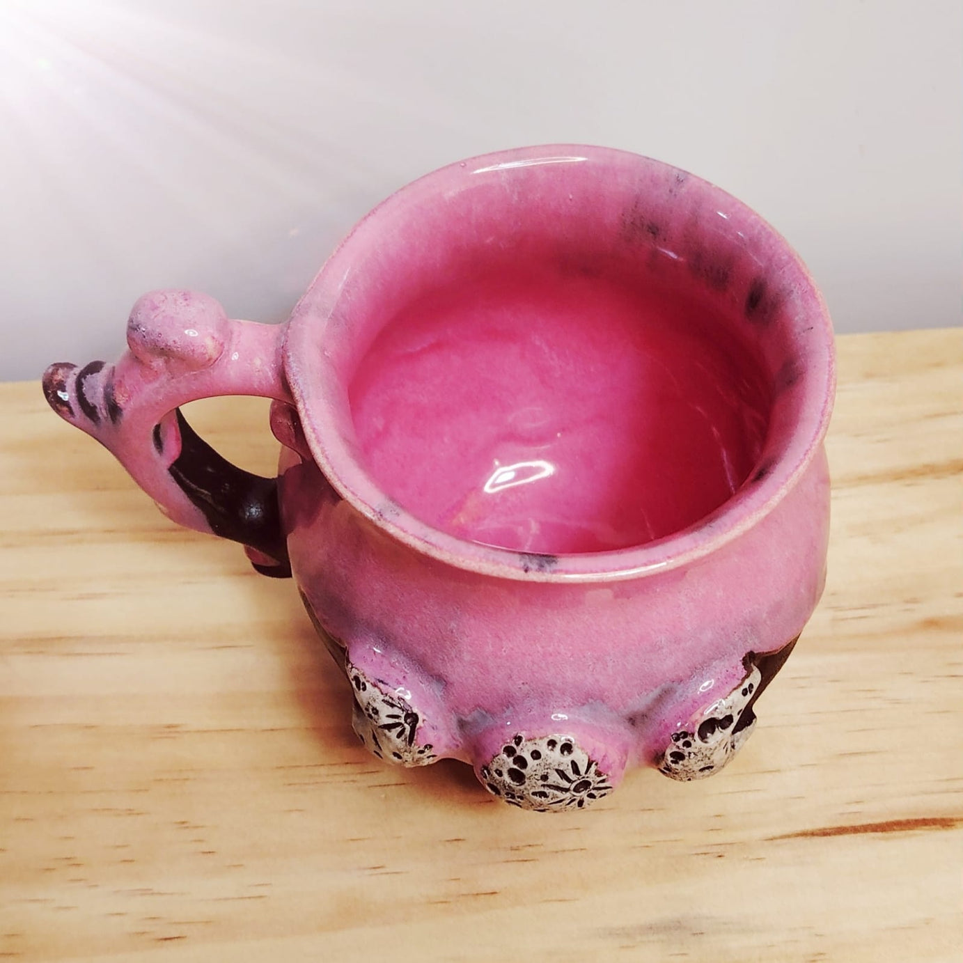 Caldero Bruja Triple Lunas Chorreado Rosa