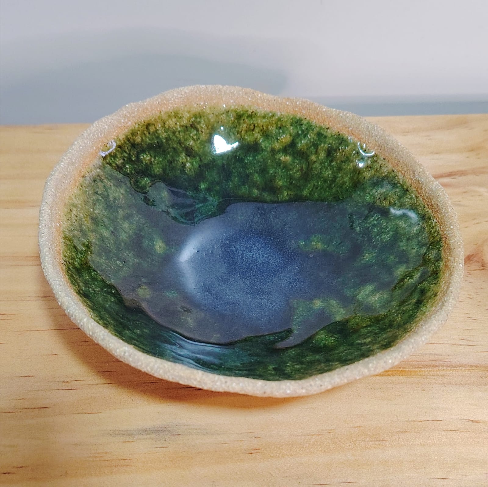 Plato Postre Turquesa Cobre