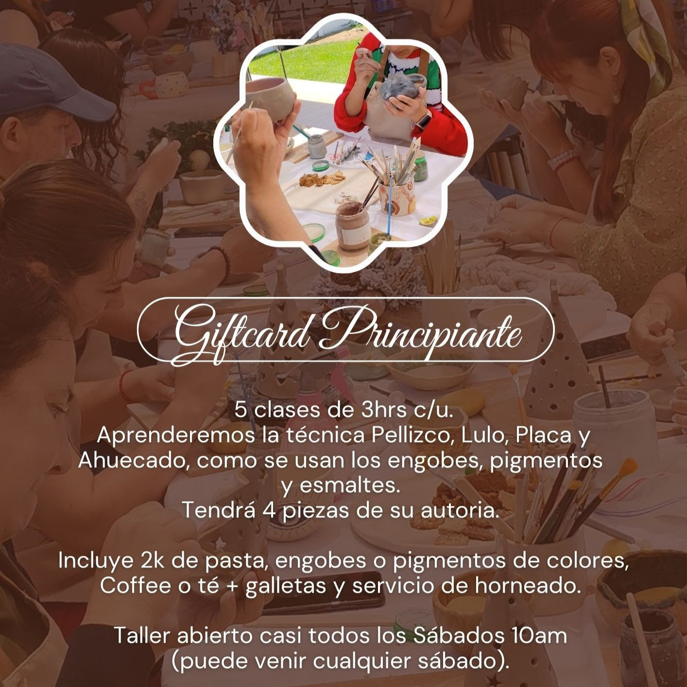 Giftcard Mamá Clases para Principiantes Cerámica