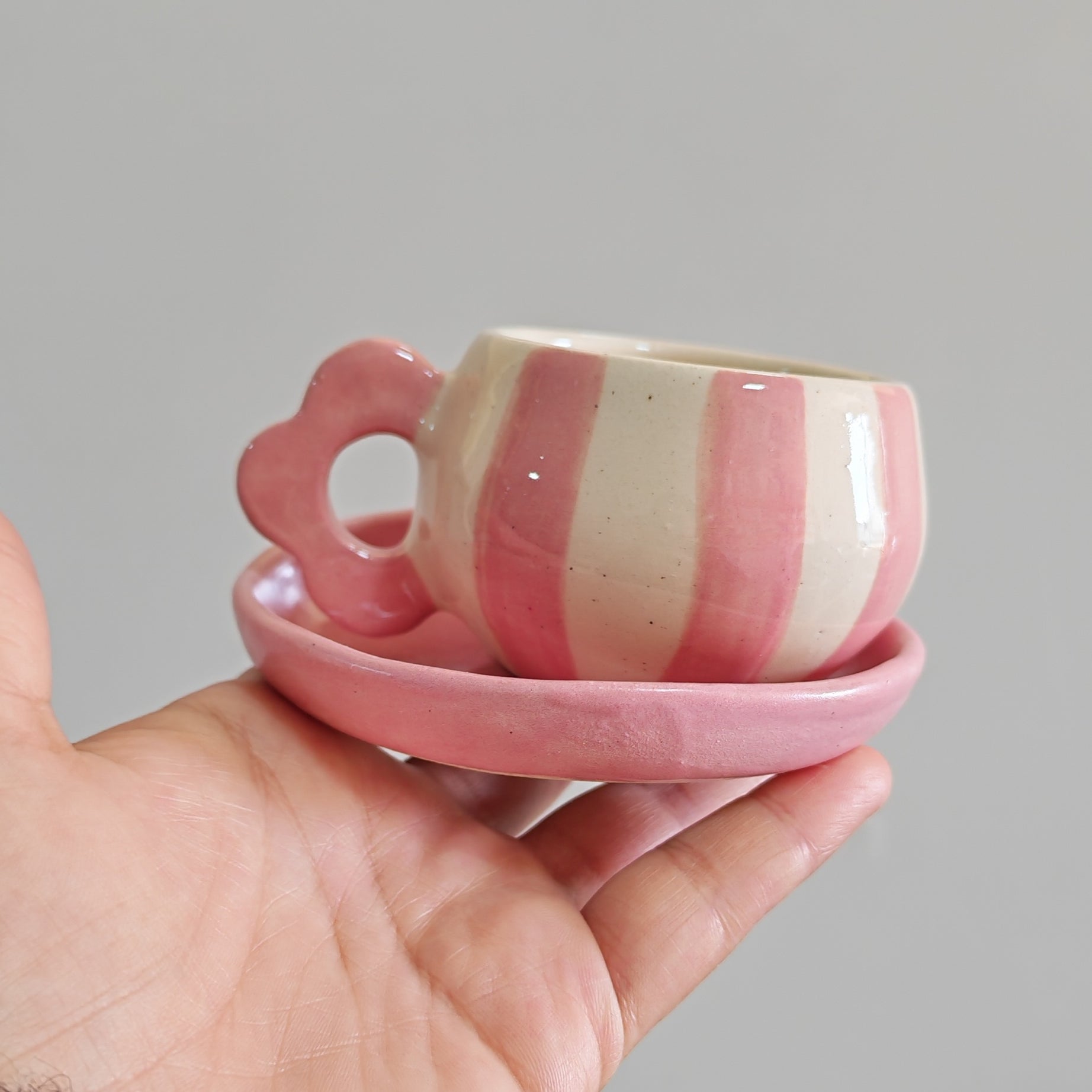 Taza Espresso Rosa +plato