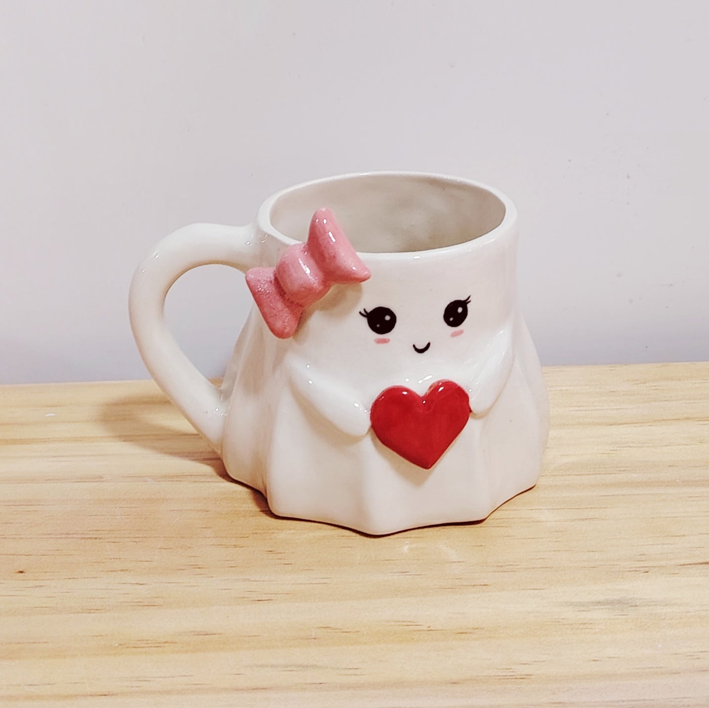 Taza Fantasma Lazo Rosa