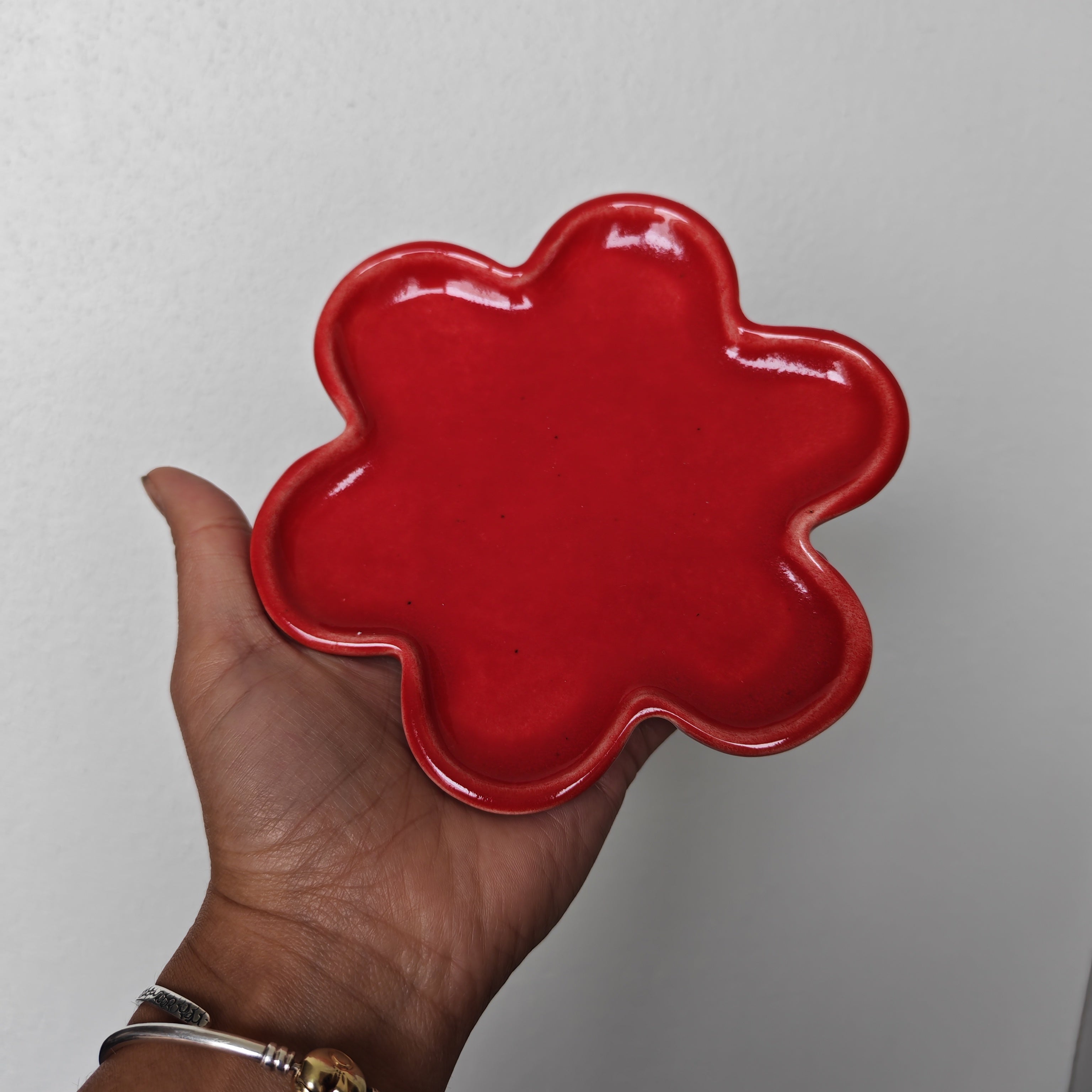 Plato Flor Rojo