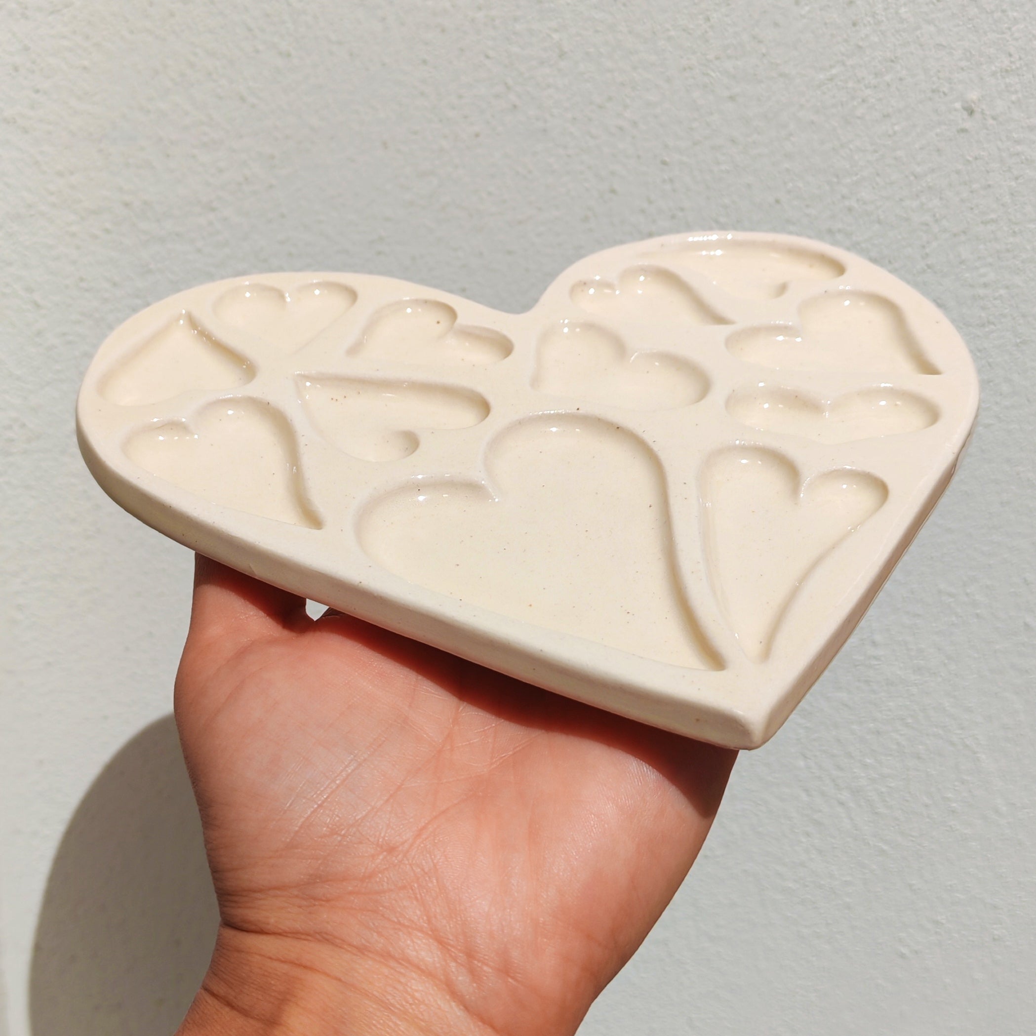 Paleta Mezcladora de Cerámica Corazón
