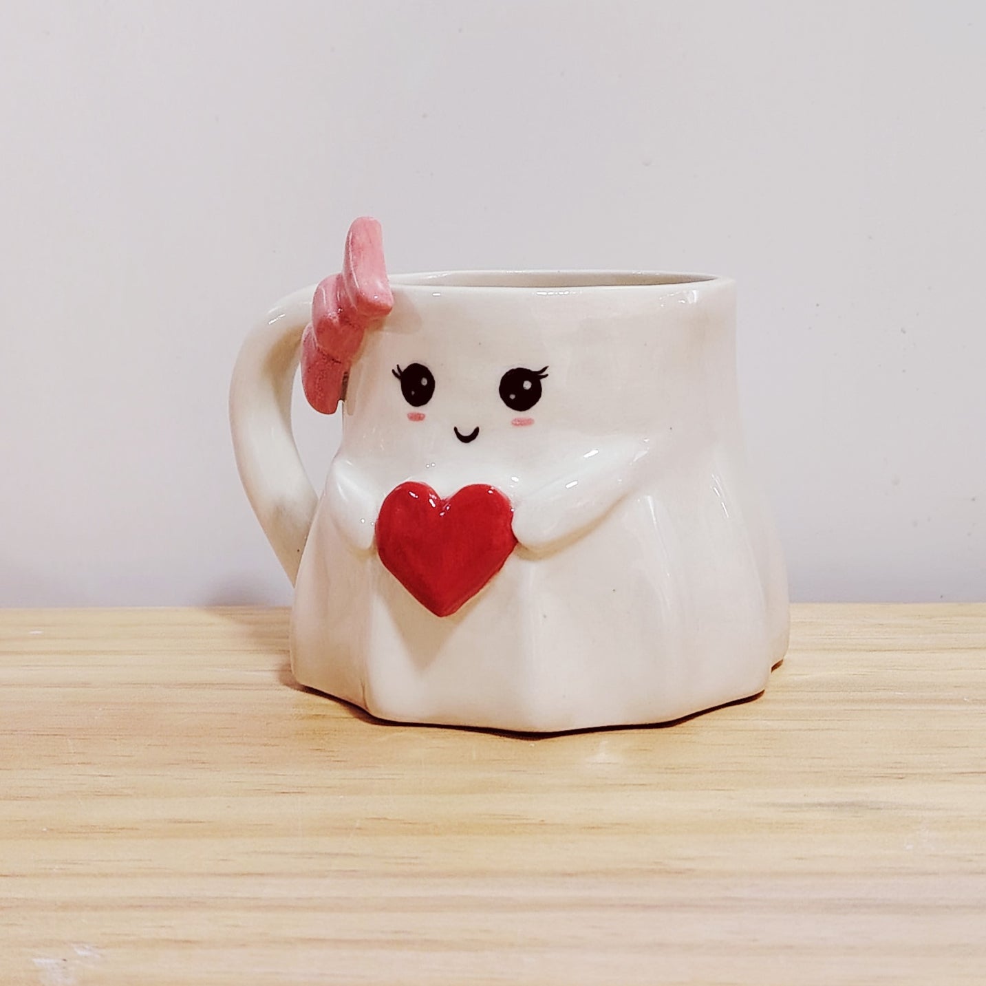 Taza Fantasma Lazo Rosa