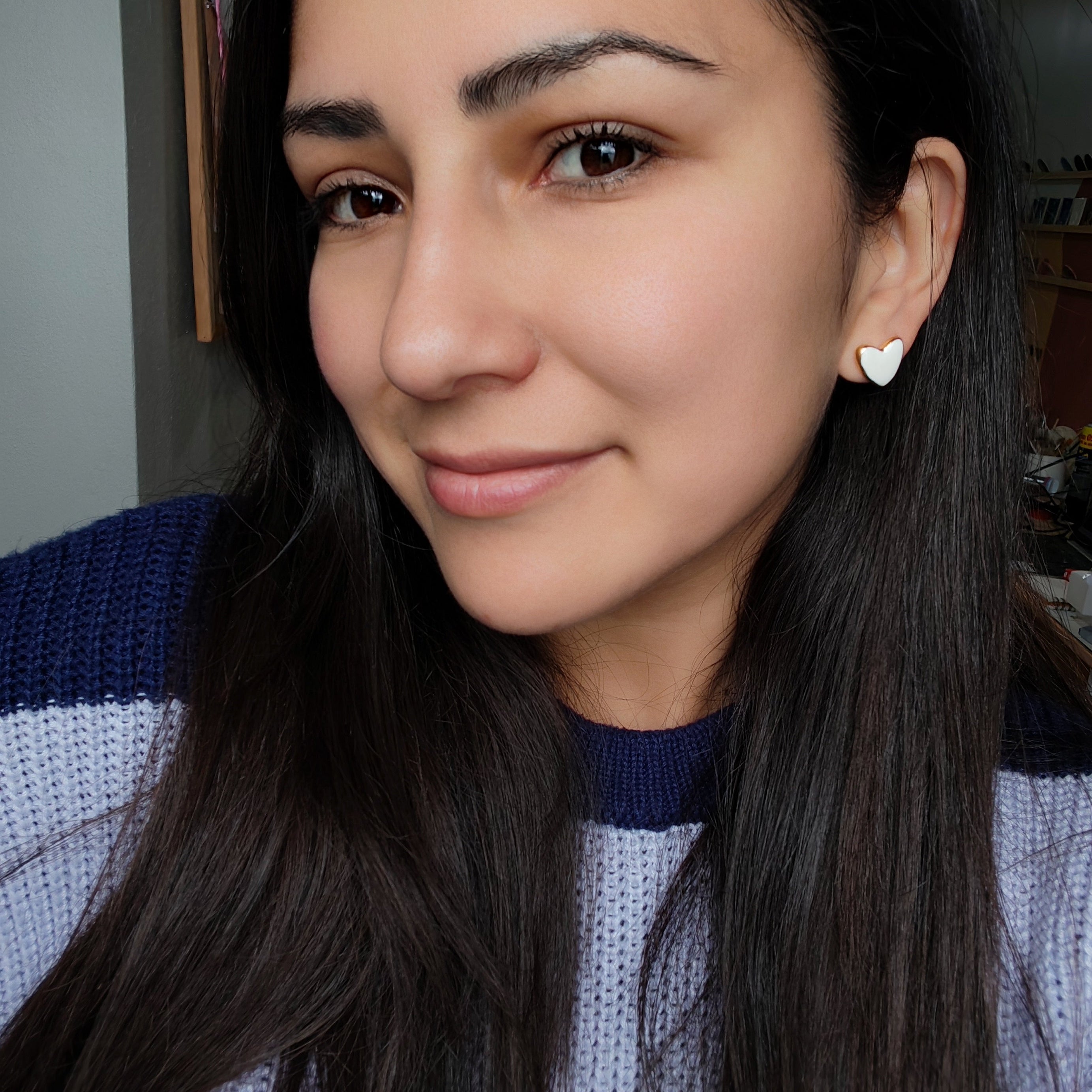 Aros Corazón borde Oro 24k y Plata