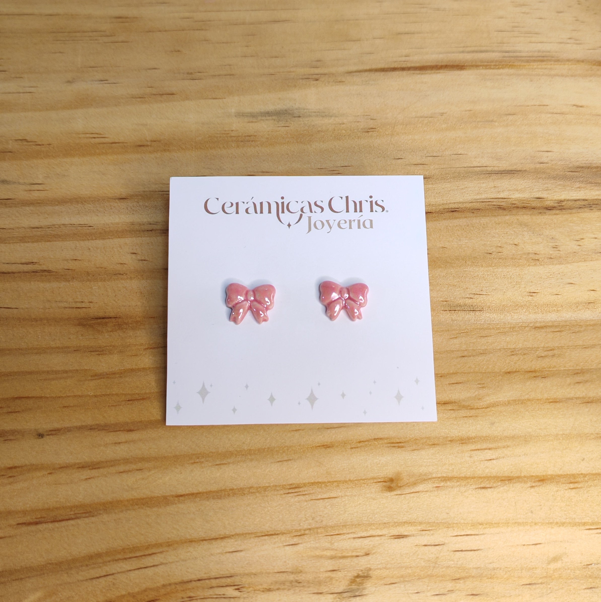 Aros Lazo Chico Rosa brillo Nácar