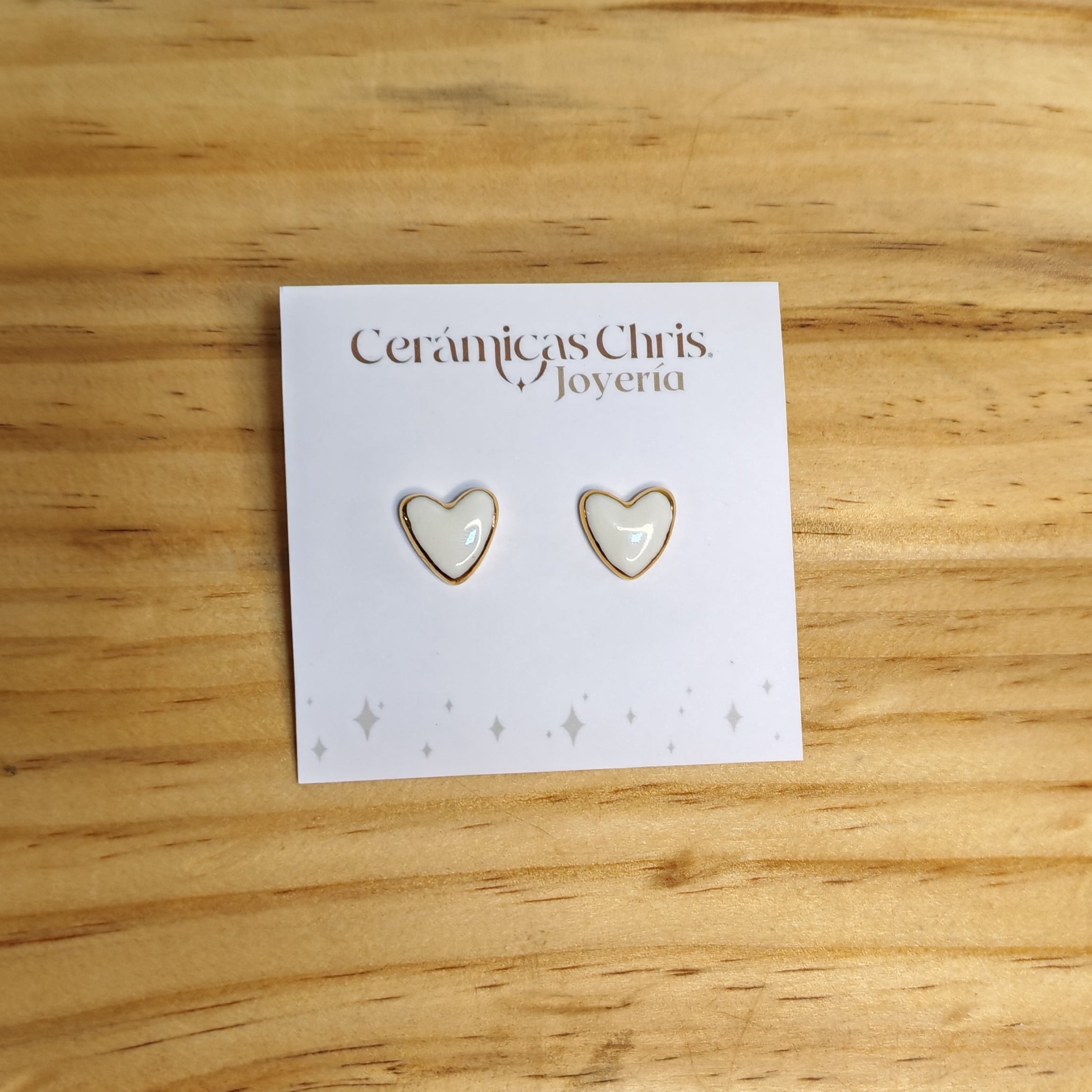 Aros Corazón borde Oro 24k y Plata