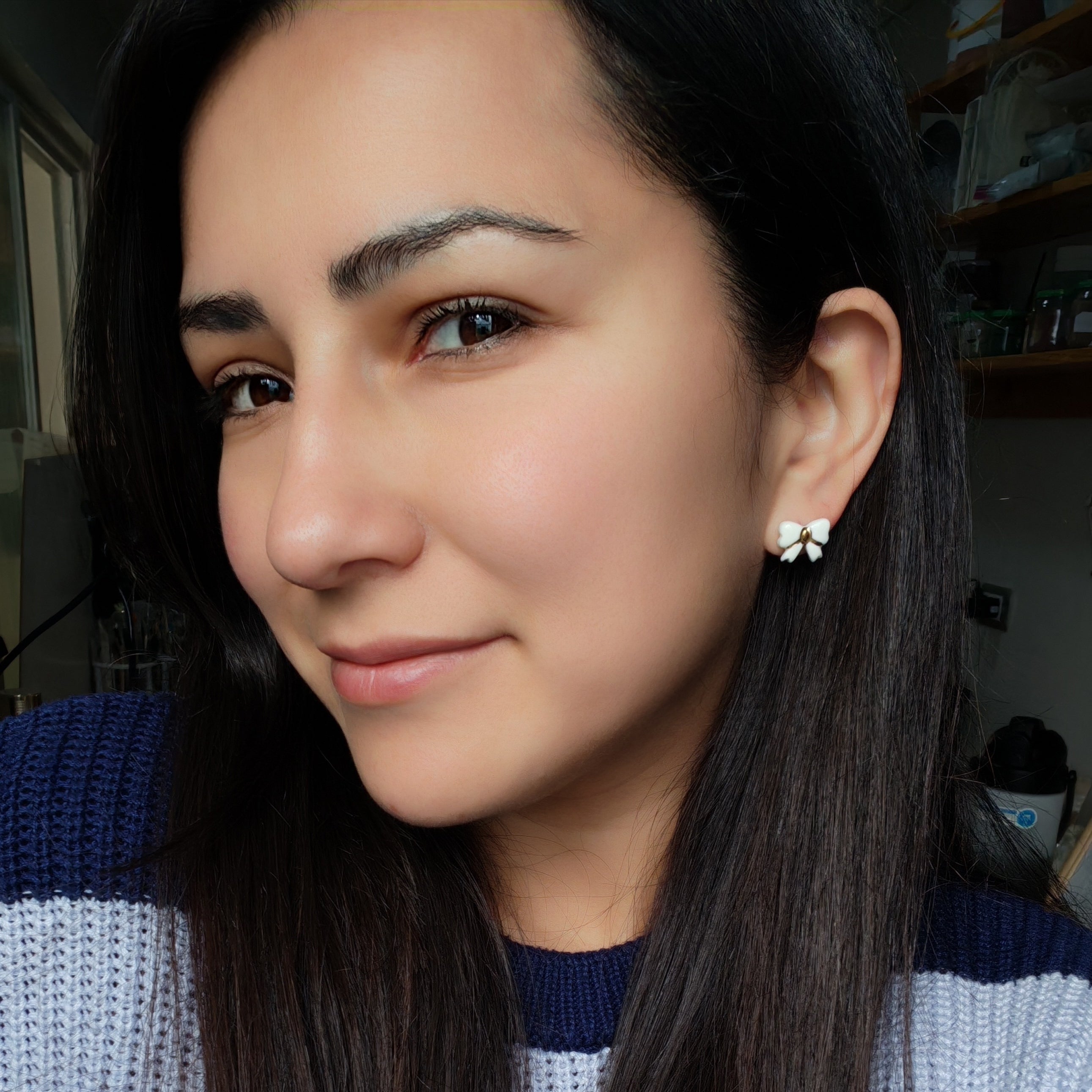 Aros Lazo Chico con detalles en Oro 24k