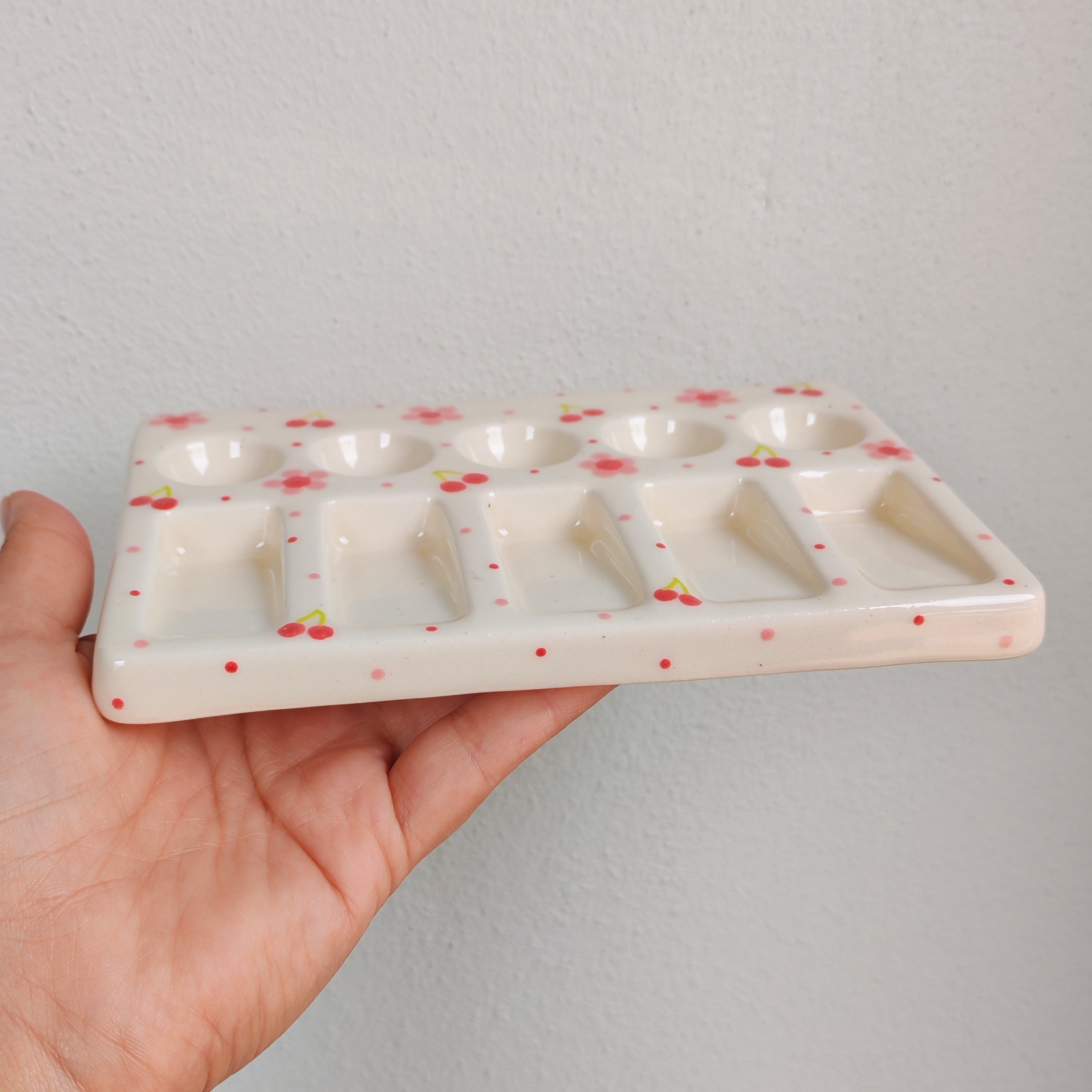 Paleta Mezcladora Acuarelas Flores y Guindas