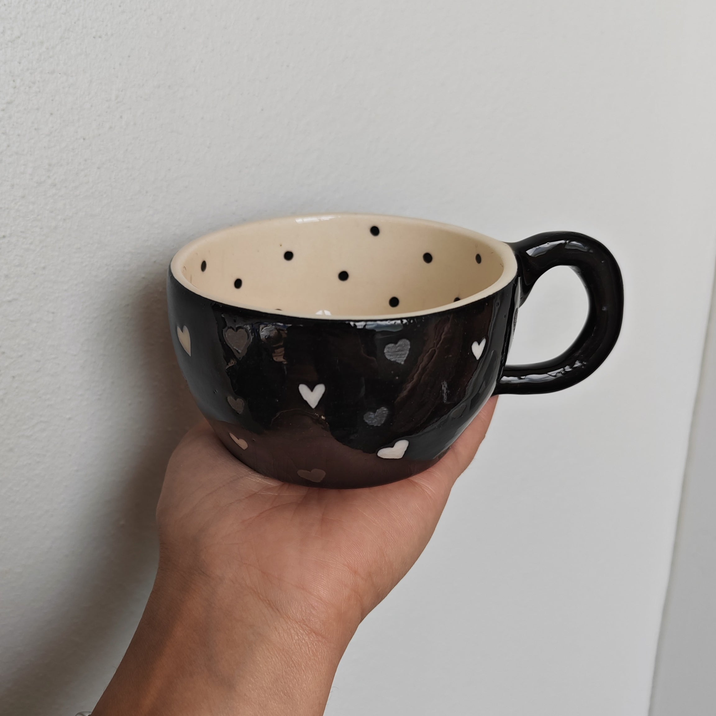 Taza Negra Corazón