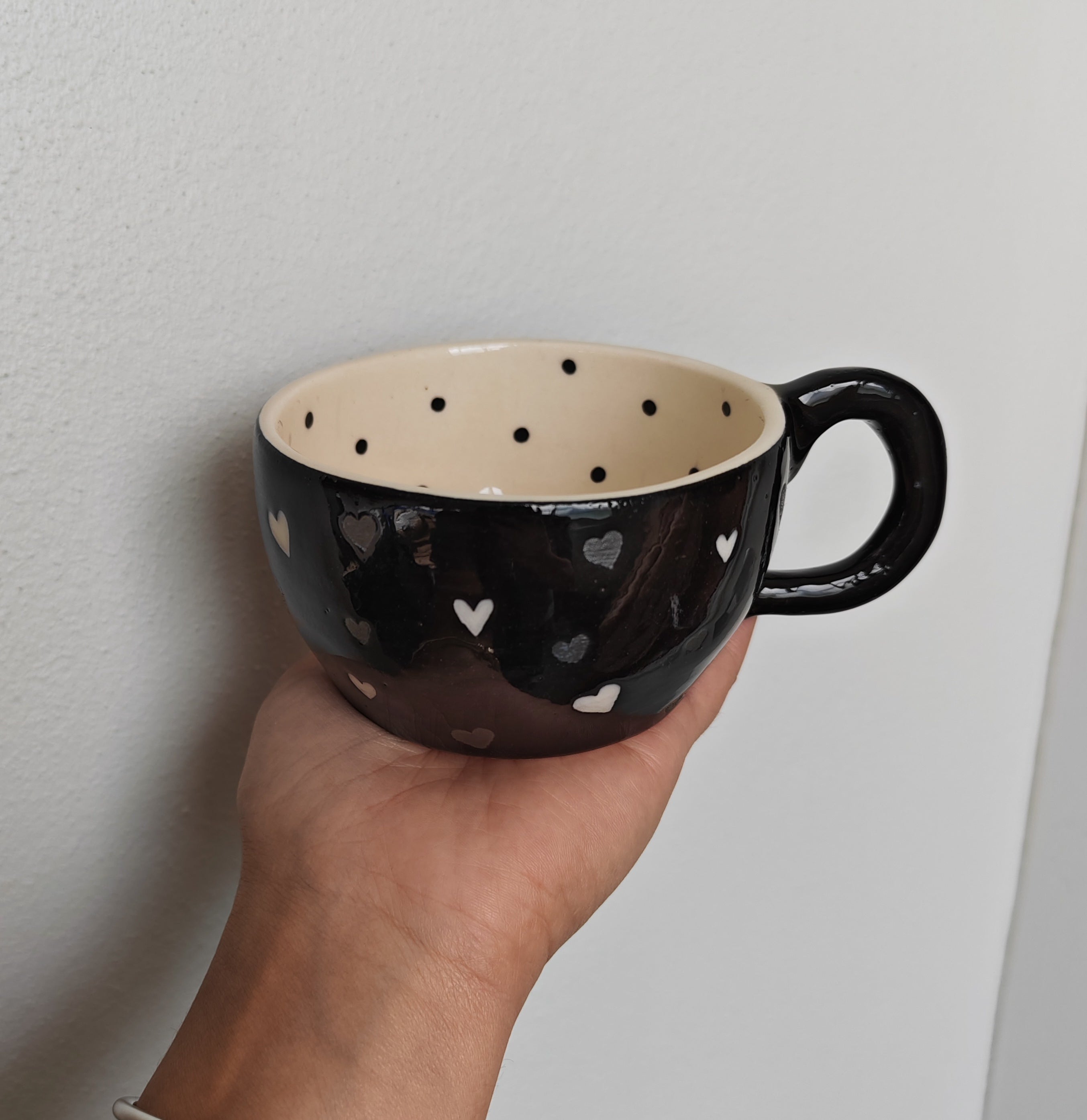 Taza Negra Corazón