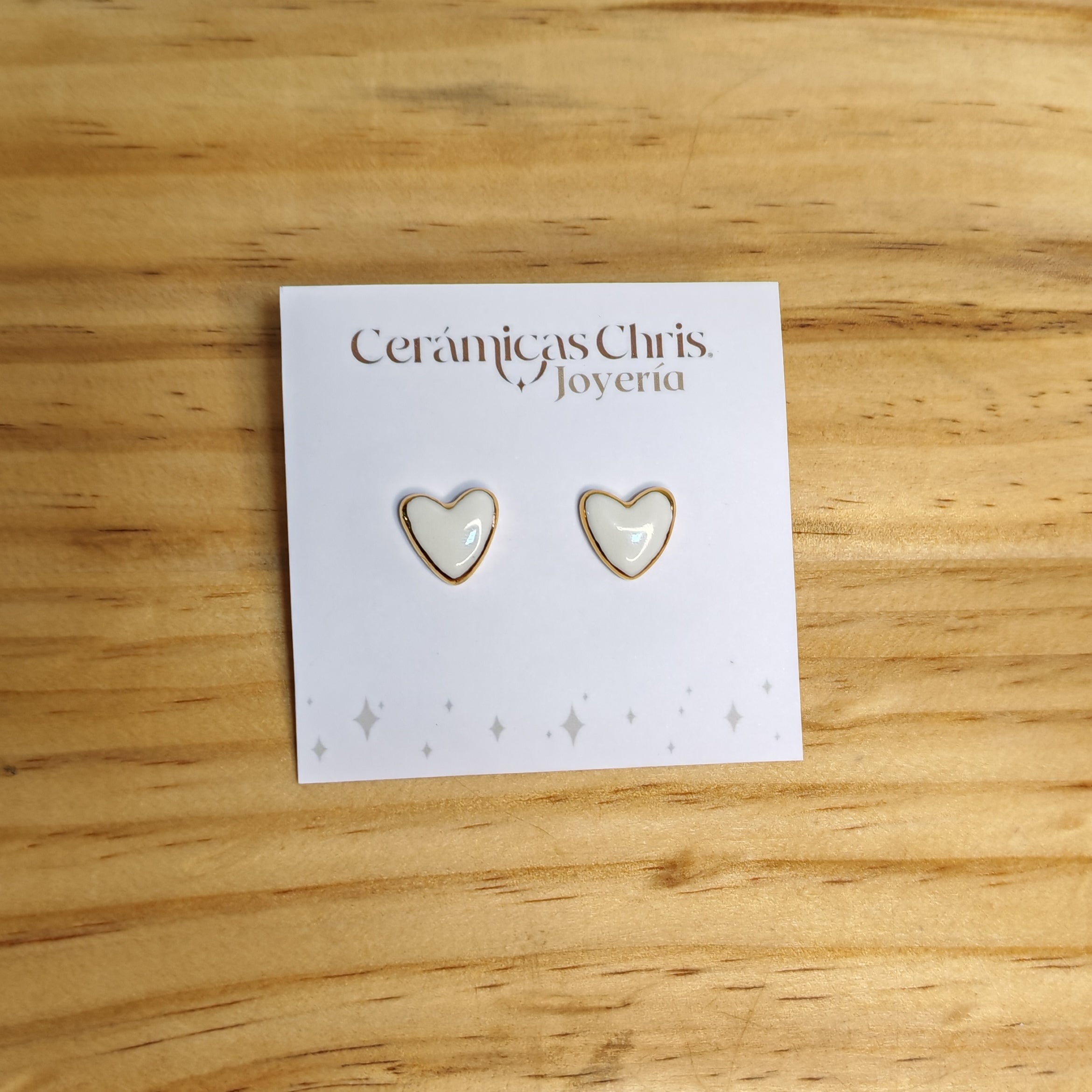 Aros Corazón borde Oro 24k y Plata