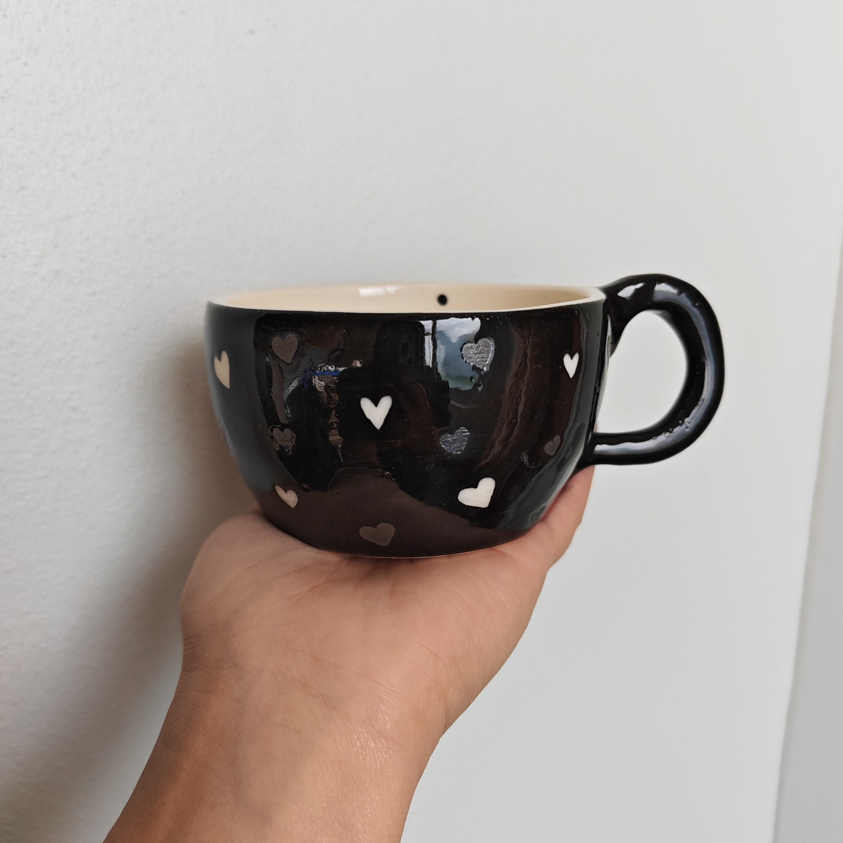 Taza Negra Corazón
